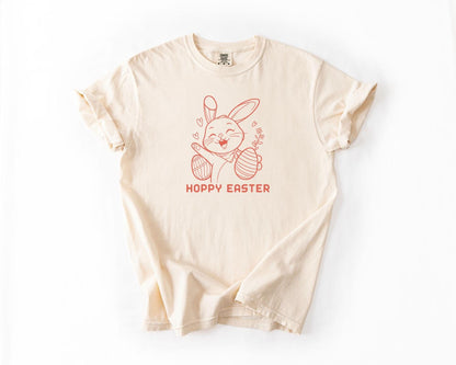 Hoppy Easter T-Shirt, Comfort Colors, Cute Bunny Graphic Tee, Spring Apparel, Easter Gift, Easter Bunny Tee, Egg Hunt, Casual Wear