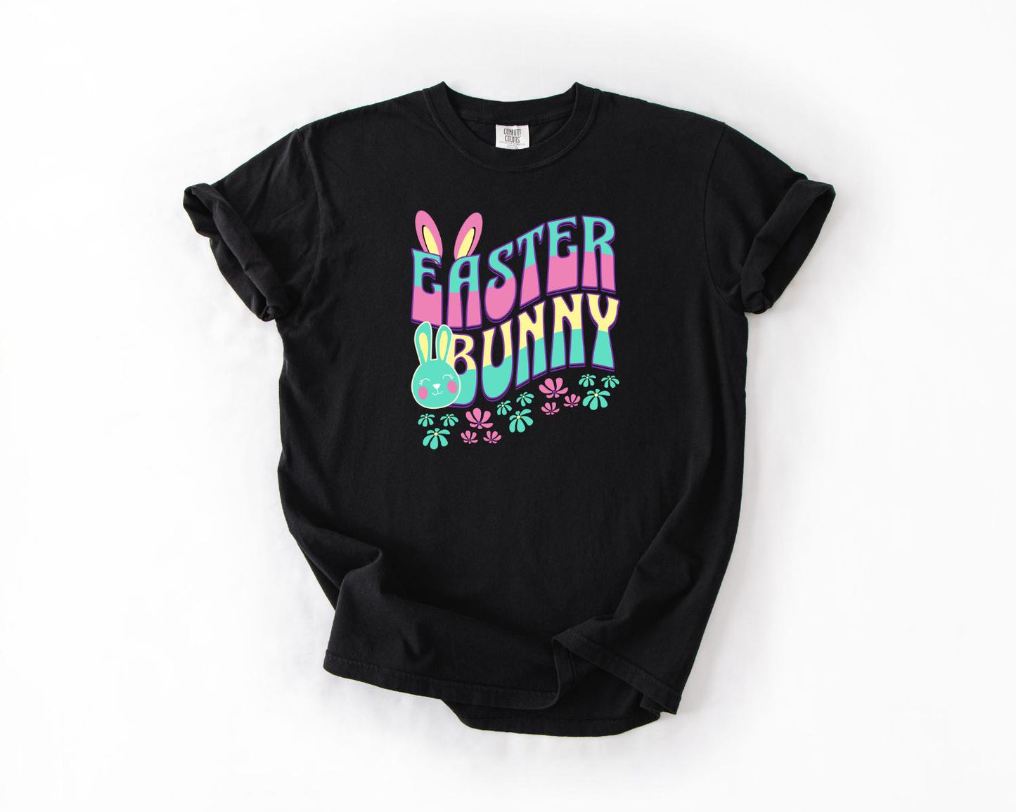 Retro Easter Bunny T-Shirt, Comfort Colors, Cute Spring Tee Adults, Cute Pastel Spring Holiday Tee, Easter Bunny Tee, Casual Wear