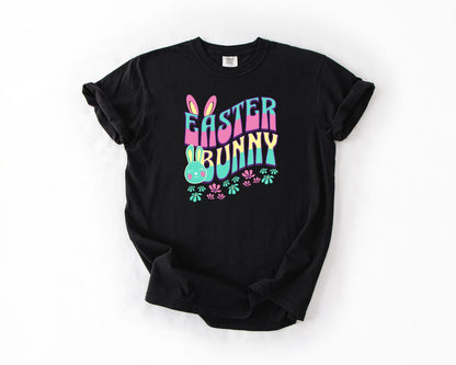 Retro Easter Bunny T-Shirt, Comfort Colors, Cute Spring Tee Adults, Cute Pastel Spring Holiday Tee, Easter Bunny Tee, Casual Wear