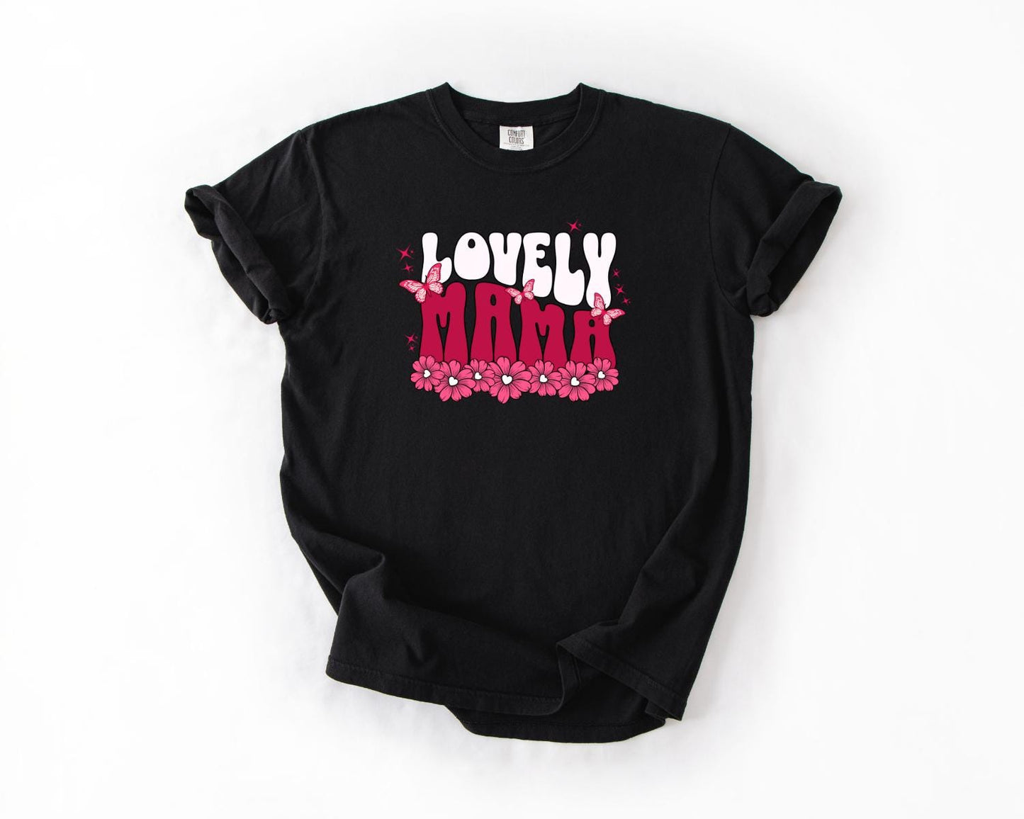 Lovely Mama T-Shirt, Comfort Colors, Gift for Moms, Mother's Day Apparel, Cute Floral Tee, Family Events, Everyday Casual Wear