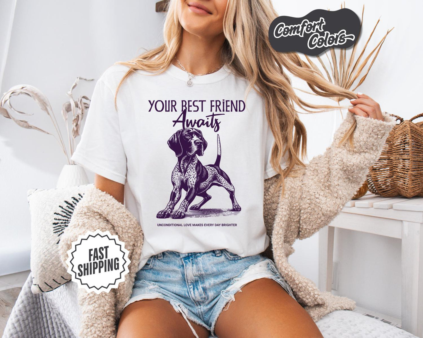 Dog Lover's T-Shirt, Comfort Colors, 'Your Best Friend Awaits', Pet Apparel for Pet Lovers, Gift for Dog Owners,