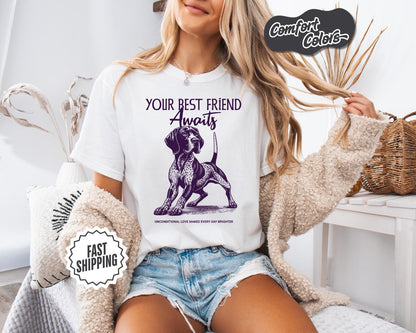 Dog Lover's T-Shirt, Comfort Colors, 'Your Best Friend Awaits', Pet Apparel for Pet Lovers, Gift for Dog Owners,
