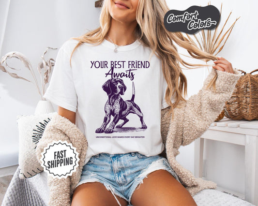Dog Lover's T-Shirt, Comfort Colors, 'Your Best Friend Awaits', Pet Apparel for Pet Lovers, Gift for Dog Owners,
