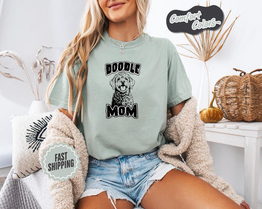 Doodle Mom T-Shirt, Comfort Colors, Ideal Gift for Dog Lovers, Cute Pet Apparel, Doodle Animal T-Shirt, Dog Shirt, Everyday Casual Wear