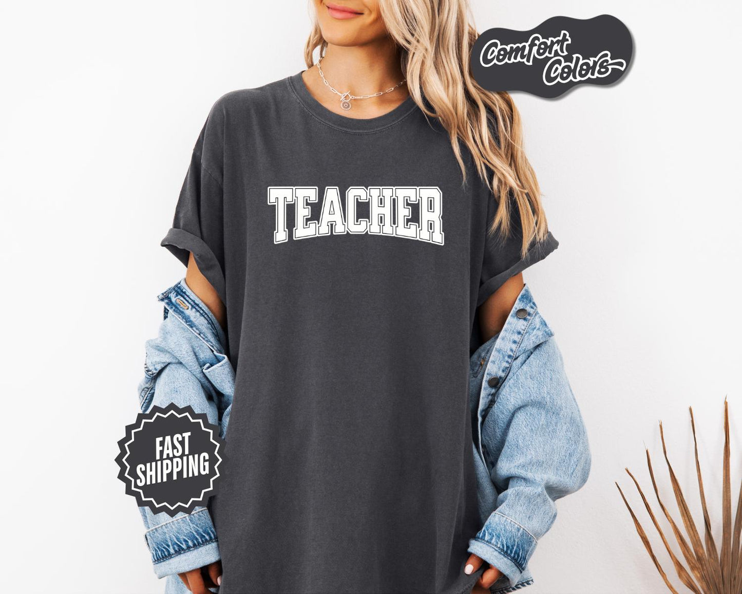 Classic Teacher T-Shirt, Comfort Colors, Varsity Font Teacher Tee, Gift for Educators, Teacher Appreciation Gift, Casual Wear