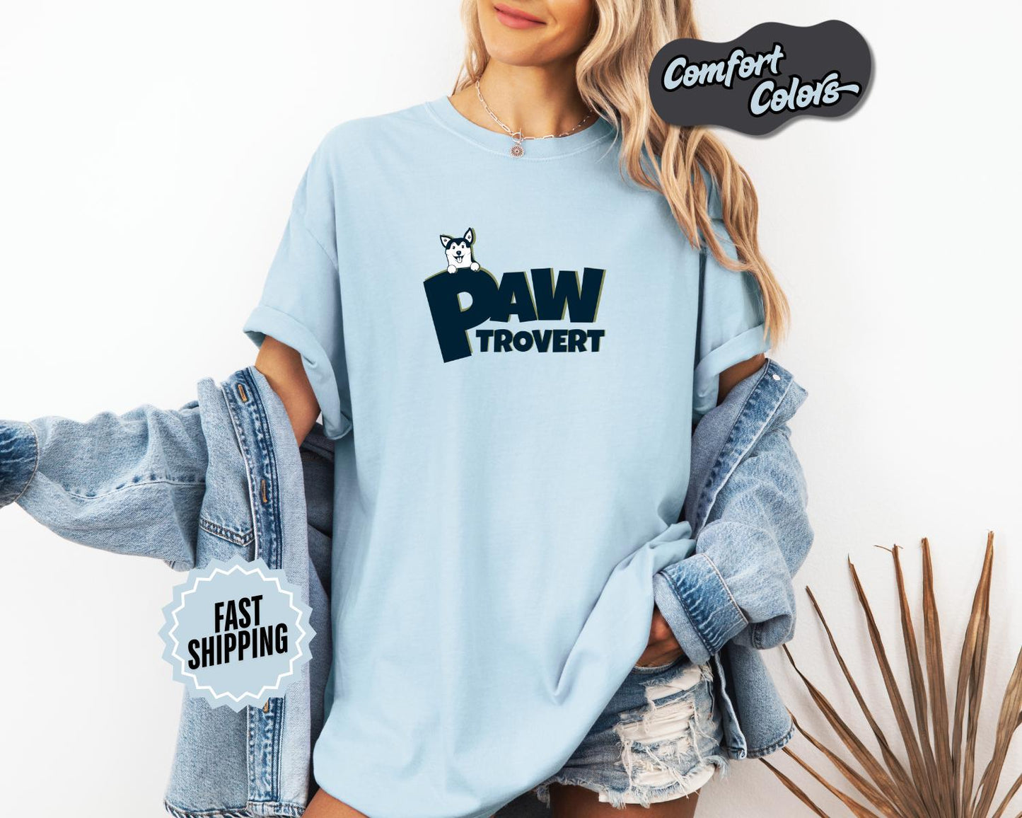 Pawtrovert T-Shirt, Comfort Colors, Cat Lover Tee, Introvert Gift, Cute Animal Shirt, Cute Pet Apparel, Everyday Casual Wear, Pet Lover