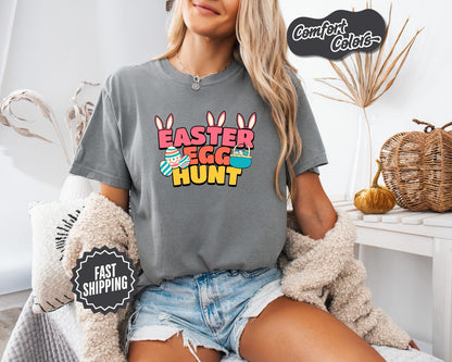 Easter Egg Hunt T-Shirt, Comfort Colors, Spring Celebration Gift, Easter Outfit, Cute Bunny, Holiday Apparel, Easter Shirt, Casual Wear