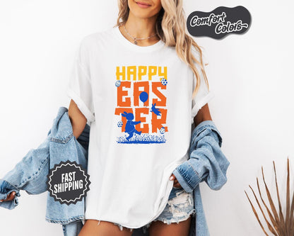 Happy Easter T-Shirt, Comfort Colors, Fun Holiday Tee, Spring Celebration Shirt, Easter Gift, Egg Hunt Tee, Casual Wear