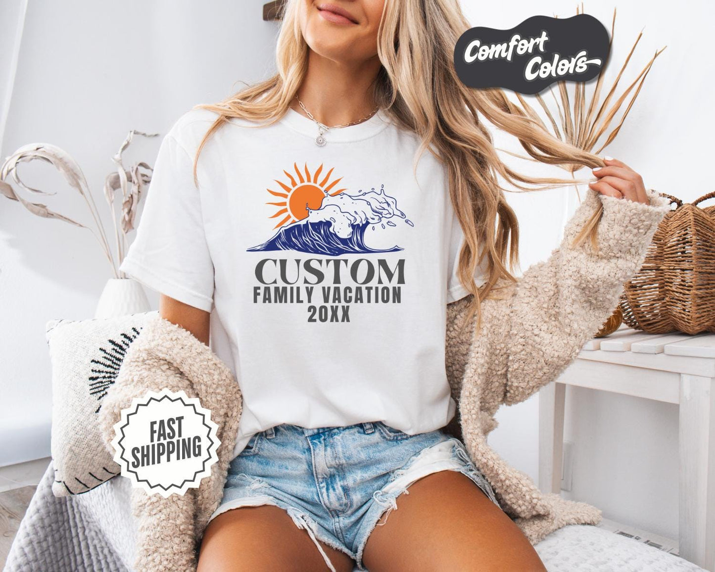 Custom Family Vacation T-Shirt, Comfort Colors, Personalized Summer Tee, Beach Trip Apparel, Family Reunion Gift, Vacation Matching Shirts