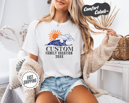 Custom Family Vacation T-Shirt, Comfort Colors, Personalized Summer Tee, Beach Trip Apparel, Family Reunion Gift, Vacation Matching Shirts
