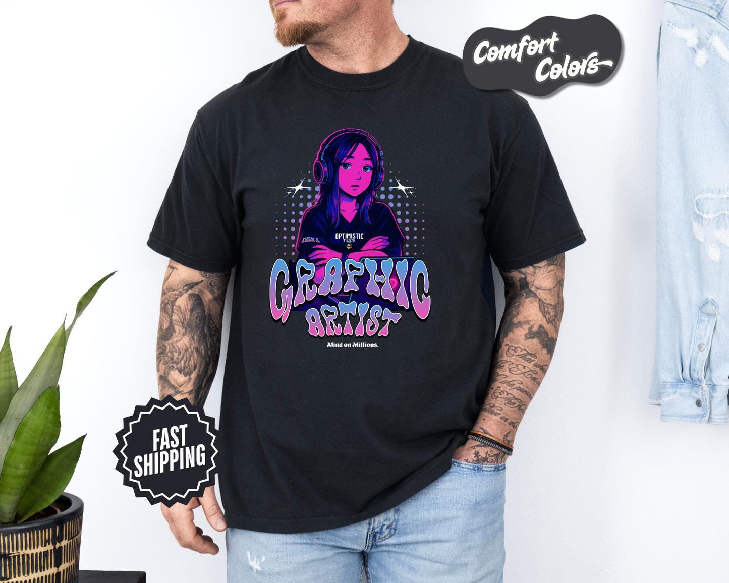 Graphic Artist T-Shirt, Comfort Colors, Creative Gift for Artists Tee for Graphic Designers Funky Graphic Tee Art Lover Apparel Creative Tee