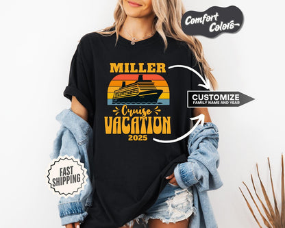 Cruise Vacation 2025 T-Shirt, Comfort Colors, Custom Shirt, Unisex Travel Tee, Vacation Shirt, Fun Family Cruise Apparel, Summer Trip Gift