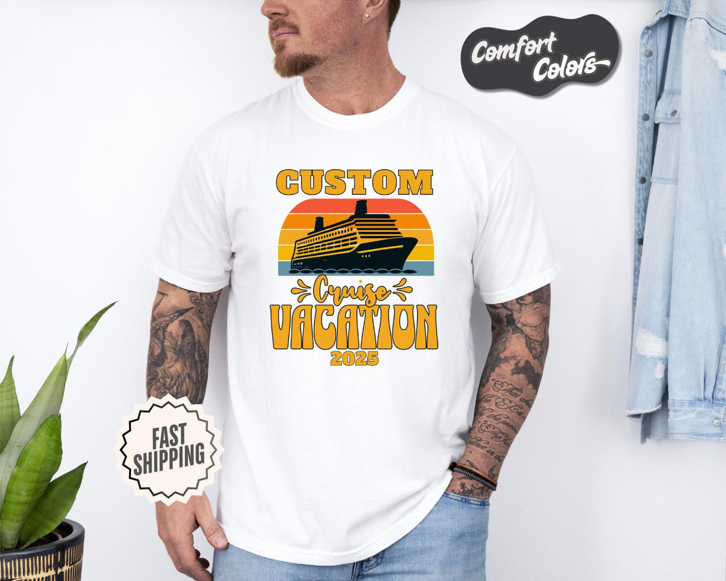 Cruise Vacation 2025 T-Shirt, Comfort Colors, Custom Shirt, Unisex Travel Tee, Vacation Shirt, Fun Family Cruise Apparel, Summer Trip Gift