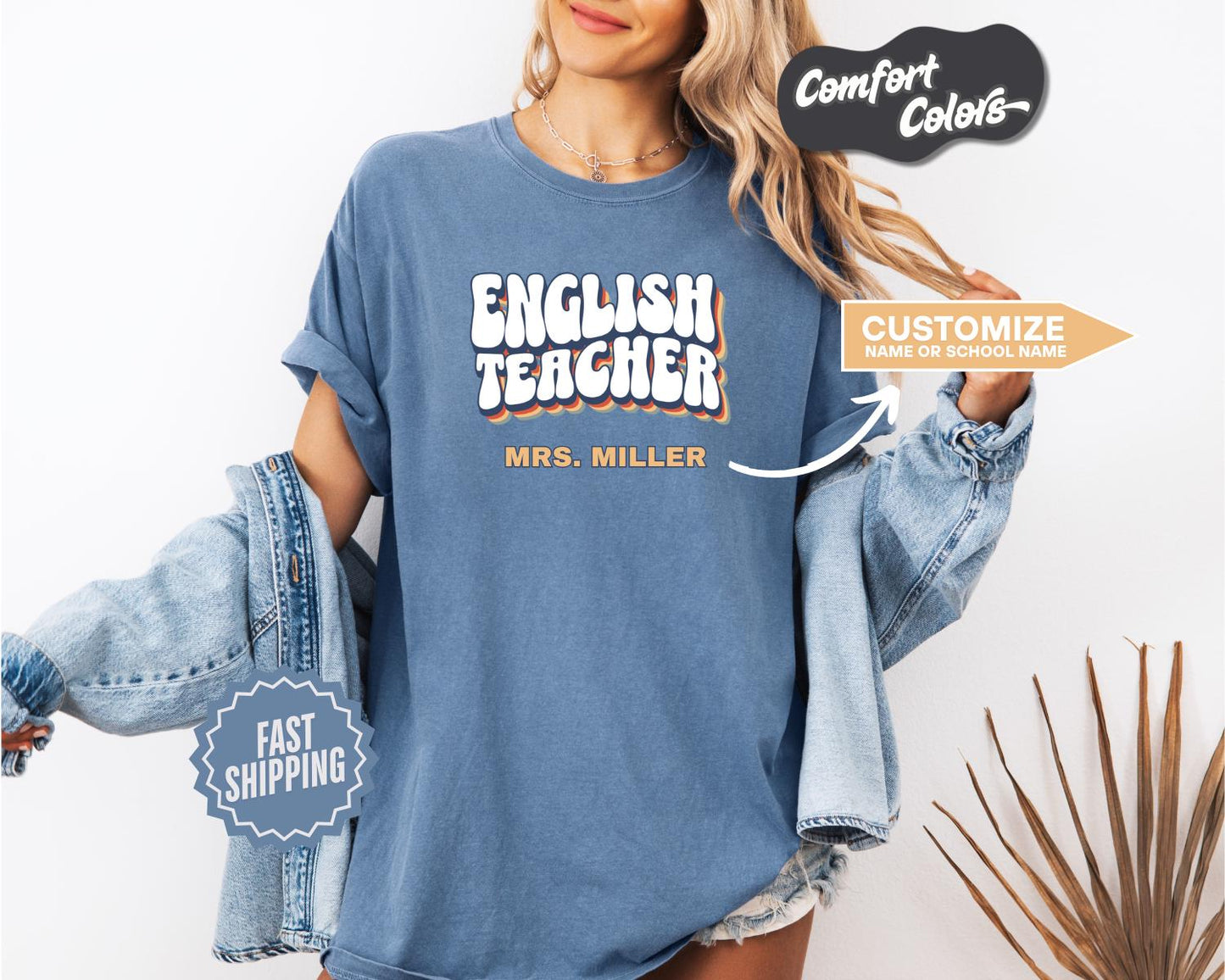 English Teacher T-Shirt, Comfort Colors, Custom Teacher Shirt, Perfect Gift for Educators, Teacher Appreciation, Back to School, Casual Wear