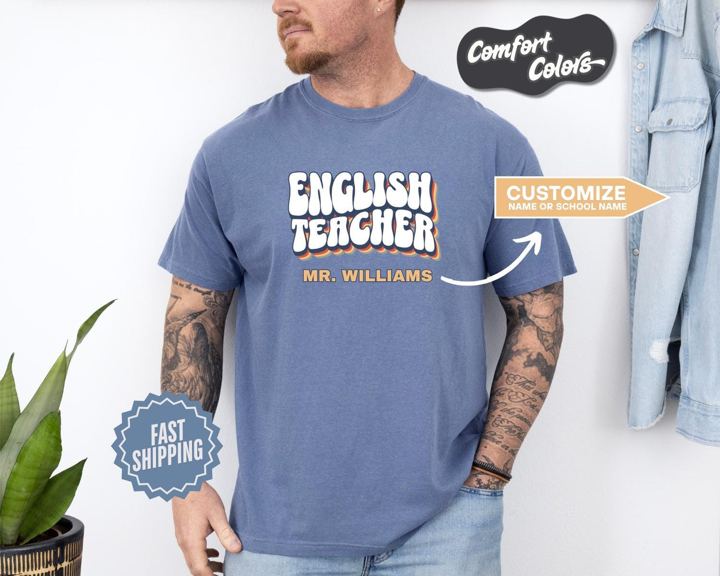 English Teacher T-Shirt, Comfort Colors, Custom Teacher Shirt, Perfect Gift for Educators, Teacher Appreciation, Back to School, Casual Wear