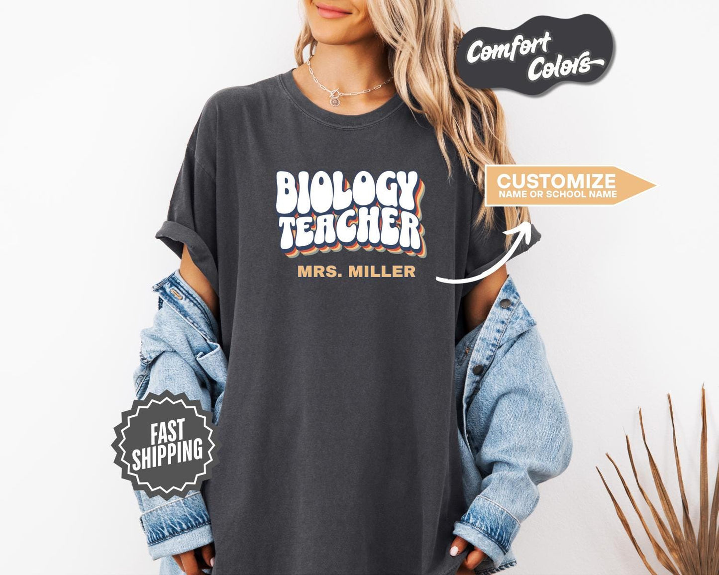 Biology Teacher T-Shirt, Comfort Colors, Custom Teacher Shirt, Cute Teacher Shirt, Education Gift, Teacher Appreciation, Classroom Outfit