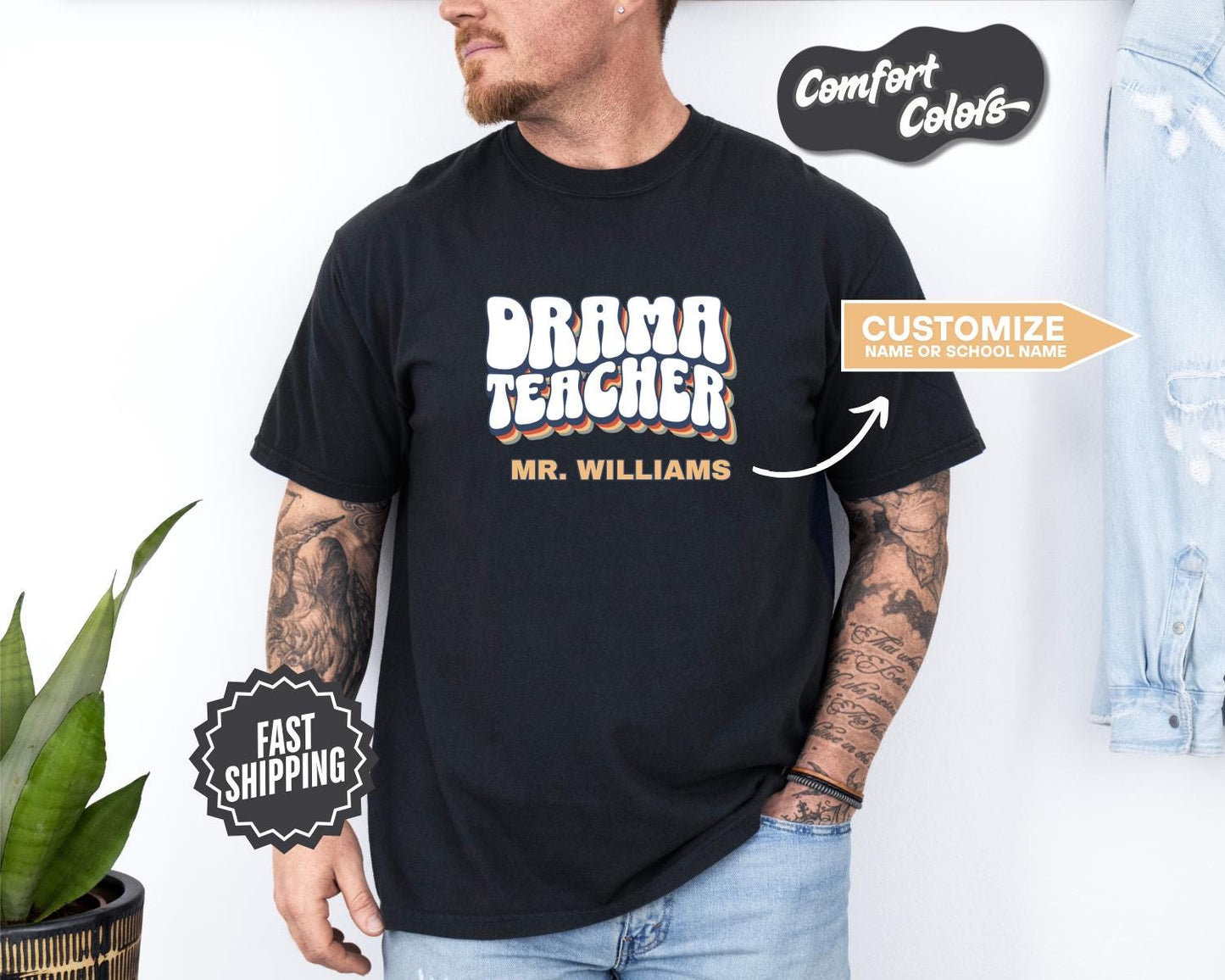 Drama Teacher T-Shirt, Comfort Colors, Custom Teacher Shirt, Cute Teacher Gift, Back to School Tee, Classroom Apparel, Teacher Shirt