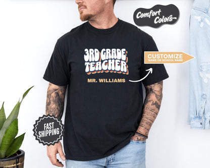 3rd Grade Teacher T-Shirt, Comfort Colors, Custom Teacher Shirt, Cute Teacher Gift, Back to School Tee, Classroom Apparel, Teacher Shirt