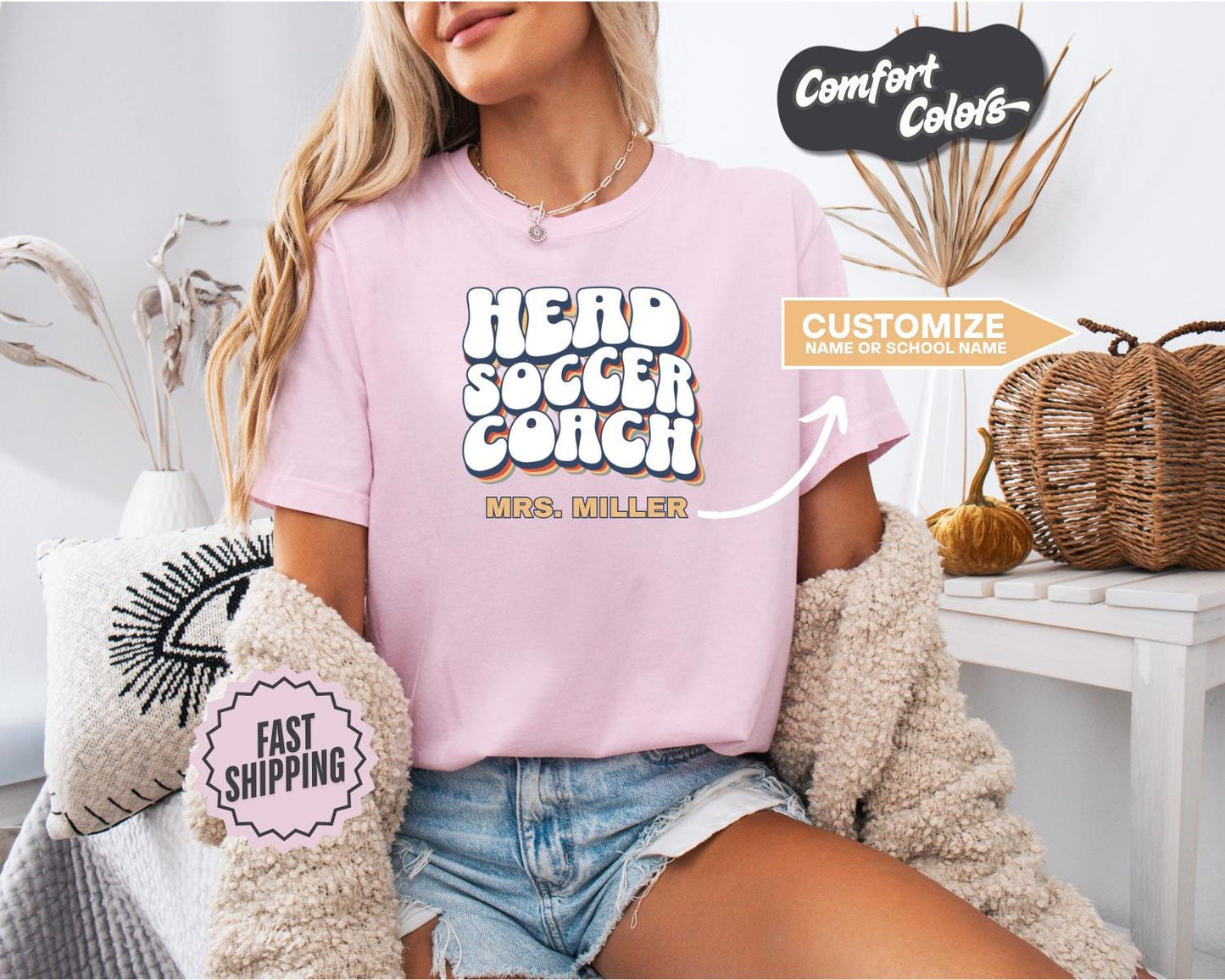 Head Soccer Coach T-Shirt, Comfort Colors, Custom Teacher Shirt, Soccer Gift, Coach Appreciation, Sports Tee, Team Spirit Wear, Casual Wear