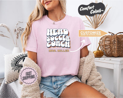 Head Soccer Coach T-Shirt, Comfort Colors, Custom Teacher Shirt, Soccer Gift, Coach Appreciation, Sports Tee, Team Spirit Wear, Casual Wear