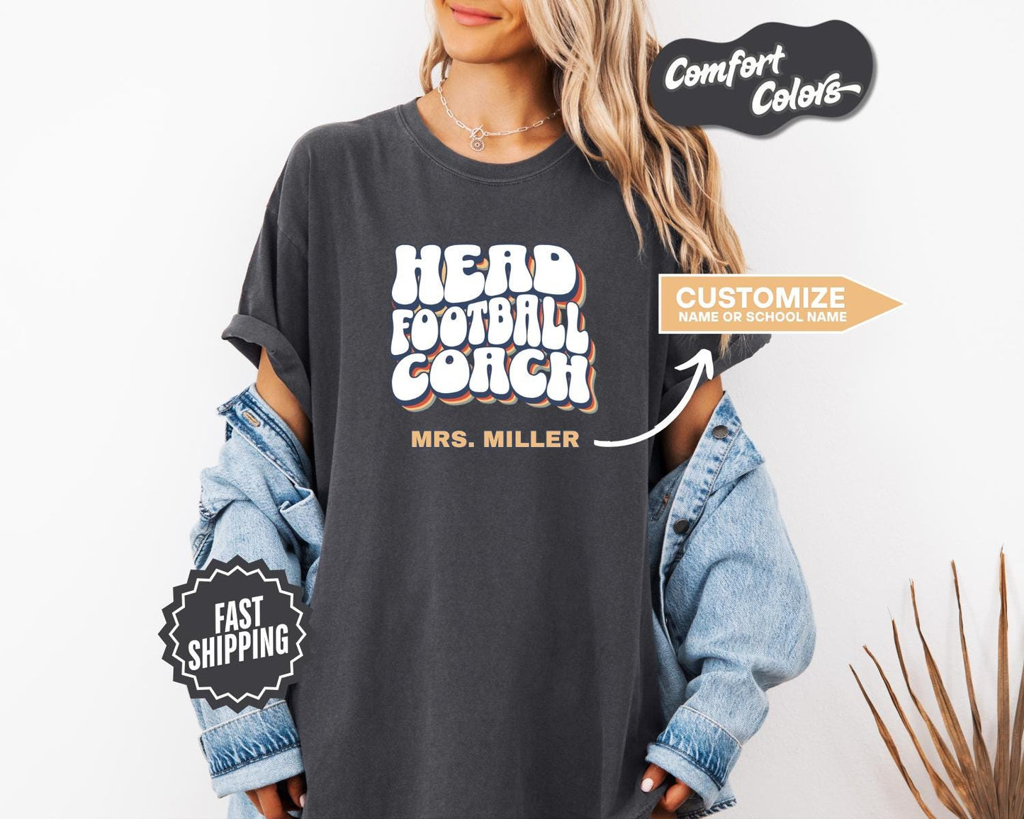 Head Football Coach T-Shirt, Comfort Colors, Custom Teacher Shirt, Gift for Coaches, Unisex Sports Apparel, Team Spirit Shirt, Coaching Gift