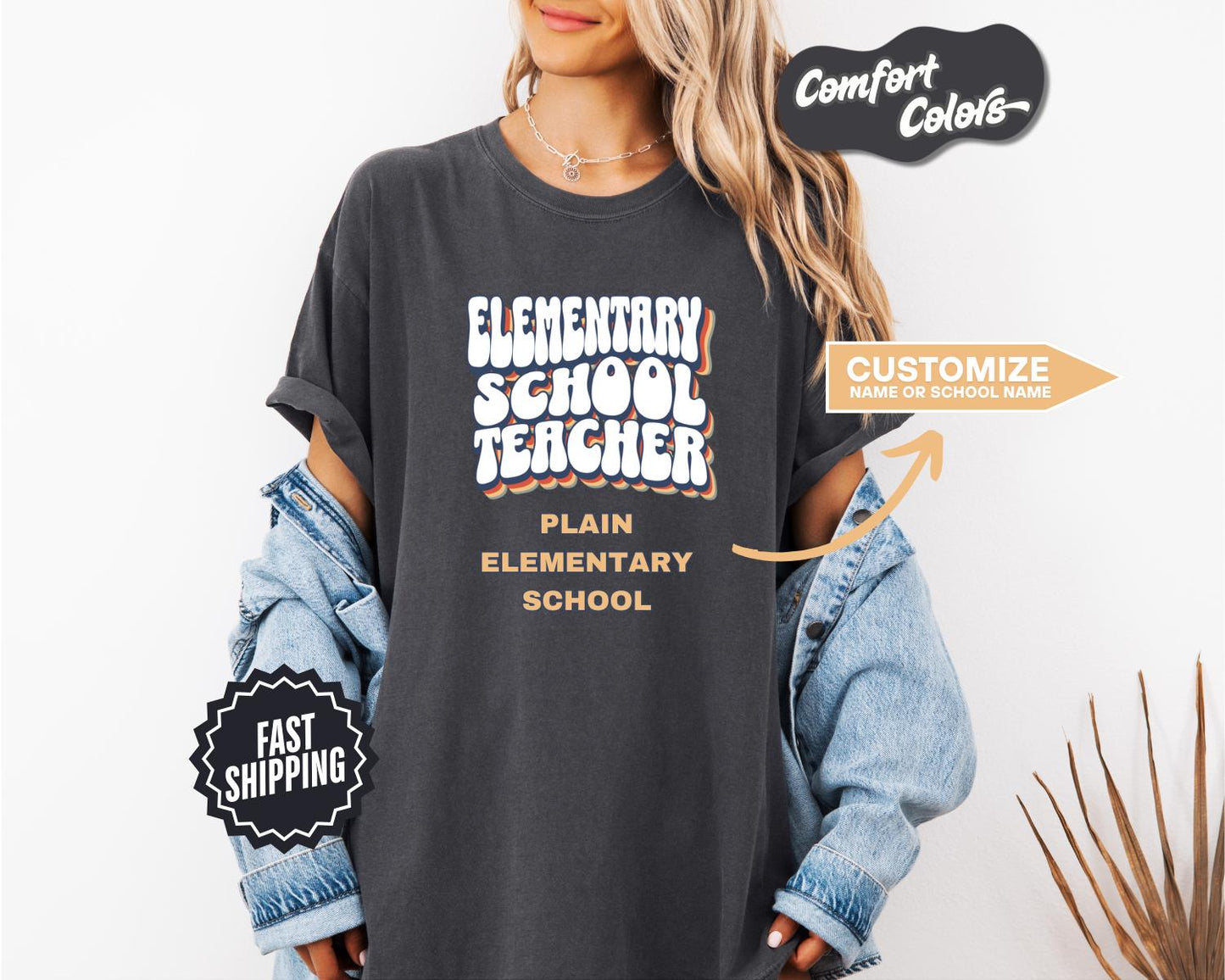 Elementary School Teacher T-Shirt, Comfort Colors, Teacher Apparel, Teacher Gifts Personalized, Teacher Appreciation Gifts, Gift for Teacher