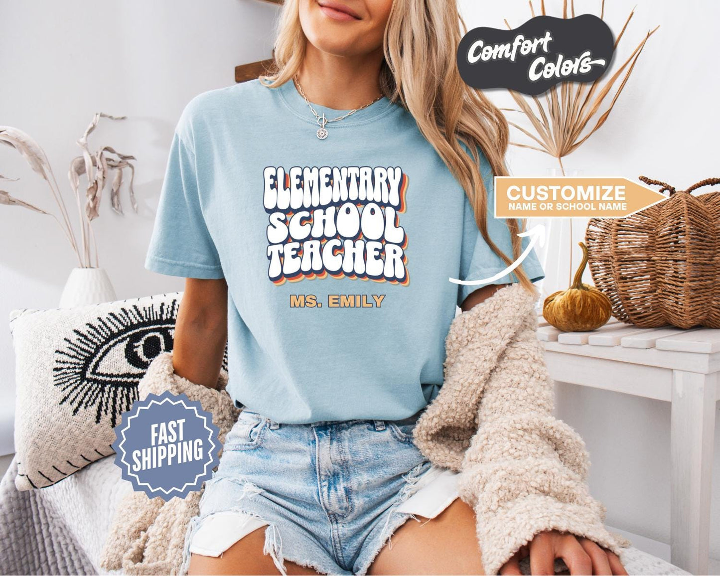 Elementary School Teacher T-Shirt, Comfort Colors, Teacher Apparel, Teacher Gifts Personalized, Teacher Appreciation Gifts, Gift for Teacher