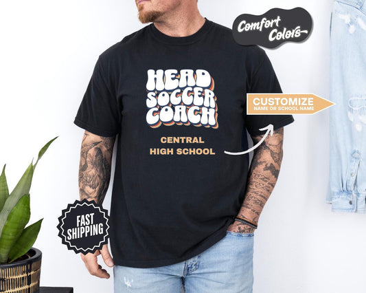 Head Soccer Coach T-Shirt, Comfort Colors, Custom Teacher Shirt, Soccer Gift, Coach Appreciation, Sports Tee, Team Spirit Wear, Casual Wear