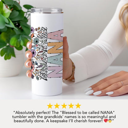 Personalized Nana 20oz Skinny Tumbler with Straw Cute Nana Gift Nana Gift Nana Tumbler Nana Travel Cup Nana Coffee Mug Best Grandma Tumbler