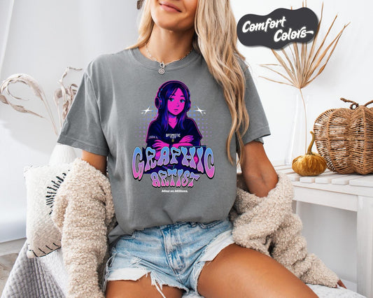 Graphic Artist T-Shirt, Comfort Colors, Creative Gift for Artists Tee for Graphic Designers Funky Graphic Tee Art Lover Apparel Creative Tee