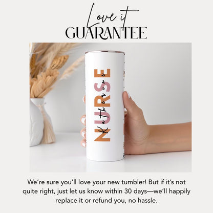 Personalized Nurse 20 oz Skinny Tumbler with Straw Cute Nurse Appreciation Gift for Nurse Week Tumbler Nurse Travel Coffee Cup Nurse Mug