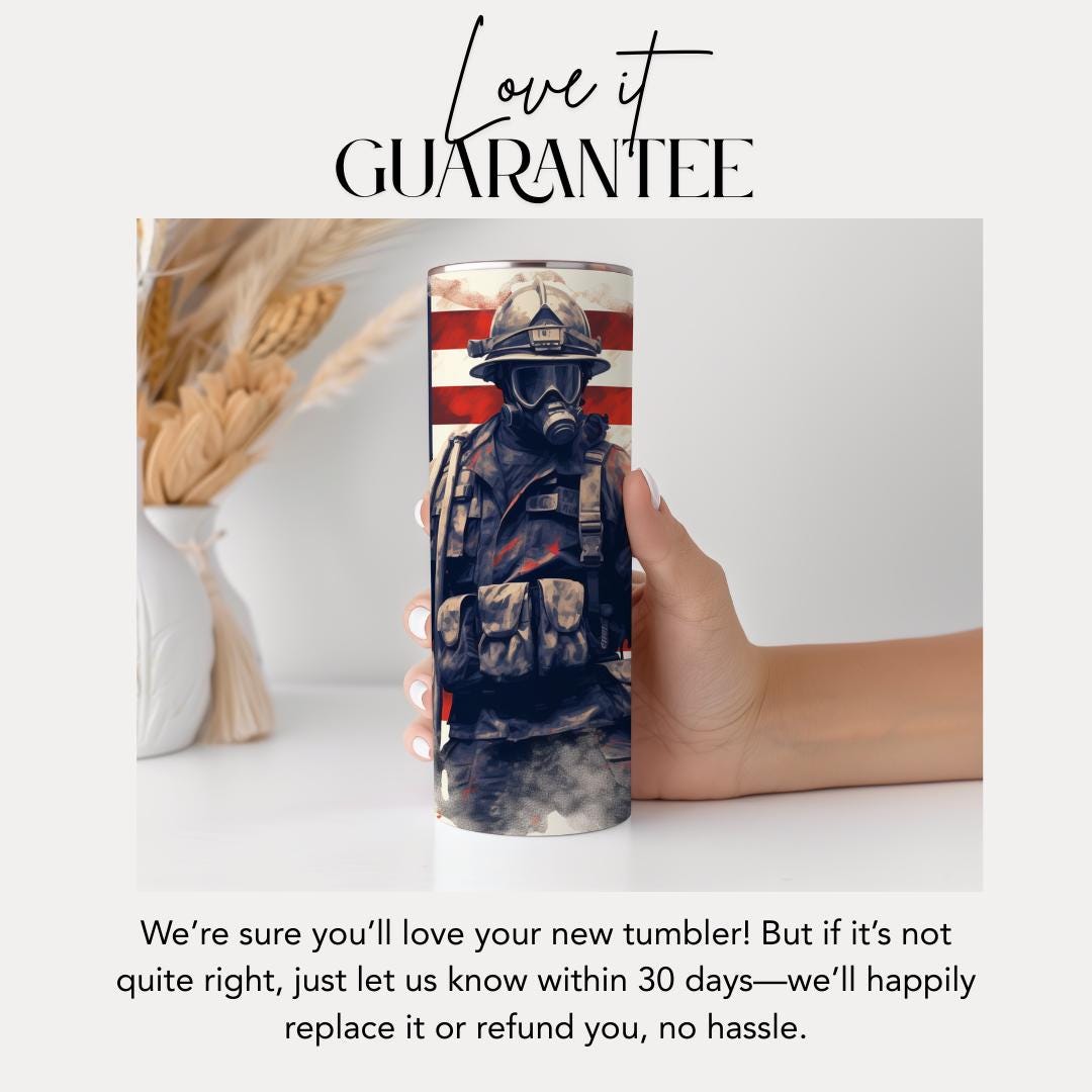 US Patriotic Firefighter Tumbler American Flag Tumbler Fireman Hero Drinkware Gift for Firefighters and First Responders 4th of July Gift