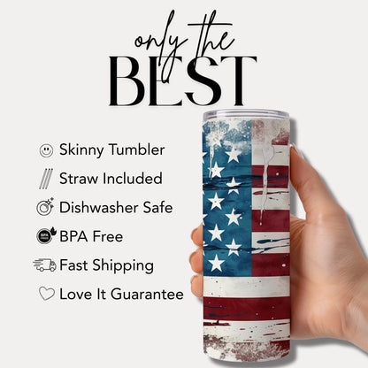 US Patriotic Firefighter Tumbler American Flag Tumbler Fireman Hero Drinkware Gift for Firefighters and First Responders 4th of July Gift