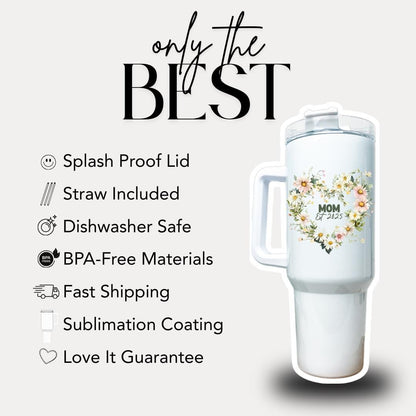 Personalized Mama 40oz Tumbler with Straw Personalized with Kids’ Names Gift for Mom Gift for Mommy Mama Travel Coffee Cup Tumbler for Mama