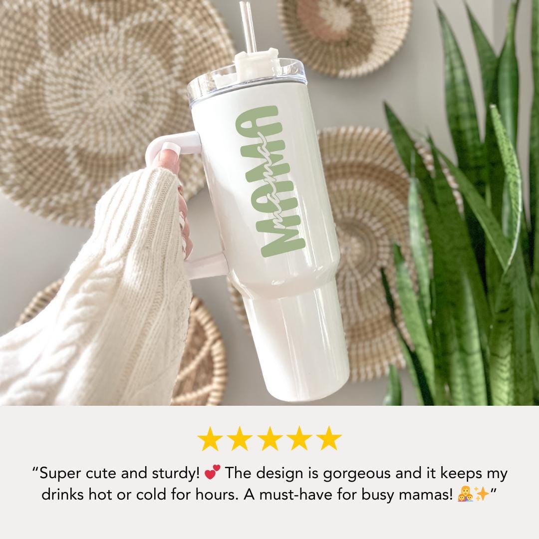 Personalized Mama 40oz Tumbler with Straw Personalized with Kids’ Names Gift for Mom Gift for Mommy Mama Travel Coffee Cup Tumbler for Mama