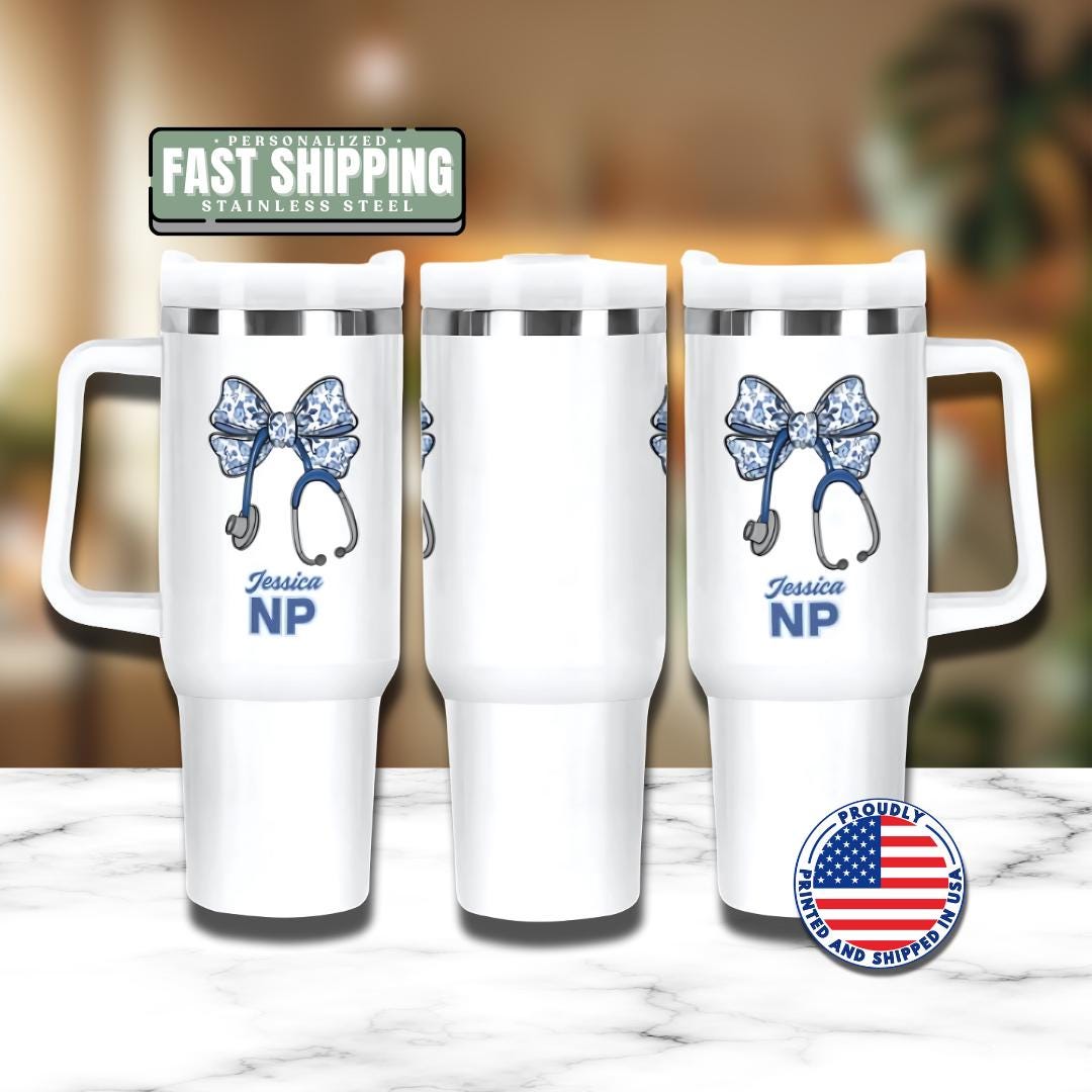 Personalized Nurse Practitioner 40oz Tumbler with Straw Nurse Appreciation Gifts NP Travel Cup Gift for NP Nurse Practitioner Tumbler Cup