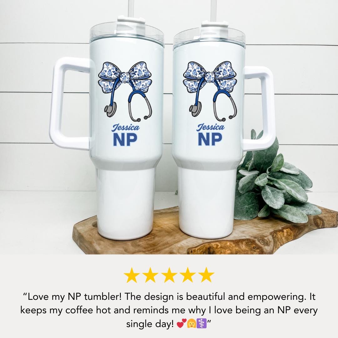 Personalized Nurse Practitioner 40oz Tumbler with Straw Nurse Appreciation Gifts NP Travel Cup Gift for NP Nurse Practitioner Tumbler Cup