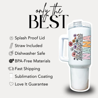 Personalized Nana 40oz Tumbler with Straw Blessed to be called "NANA" Gift for Grandma Nana Travel Cup Gift for Nana Tumbler for Nana