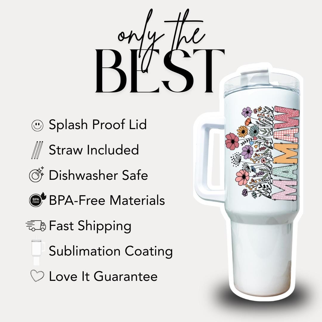 Personalized Mamaw 40oz Tumbler with Straw Blessed to be called "MAMAW" Gift Idea for Mamaw Travel Coffee Cup Tumbler for Mamaw Mug