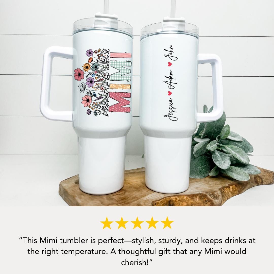 Personalized Mimi 40oz Tumbler with Straw Blessed to be called "MIMI" Gift for Grandma Mimi Travel Cup Gift for Mimi Tumbler for Mimi Mug