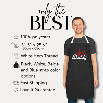 Chef Daddy Apron  Funny Dad Gift, BBQ Apron for Him Husband Grill Master Apron Father's Day Gift  Adjustable Straps Gift for Daddy