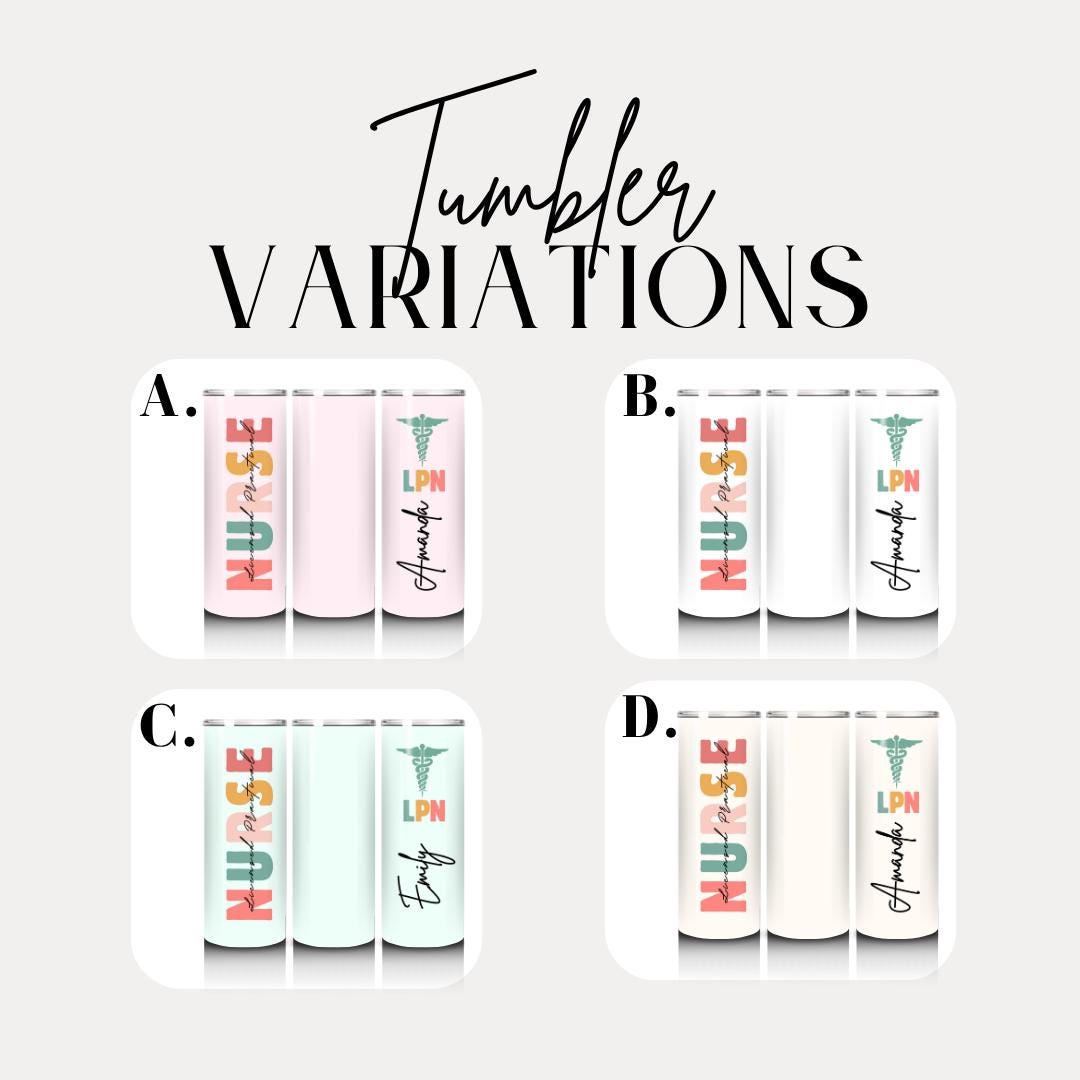 Personalized License Practical Nurse 20oz Skinny Tumbler with Straw Cute Nurse Appreciation Gift for LPN Nurse Week Tumbler LPN Drinkware