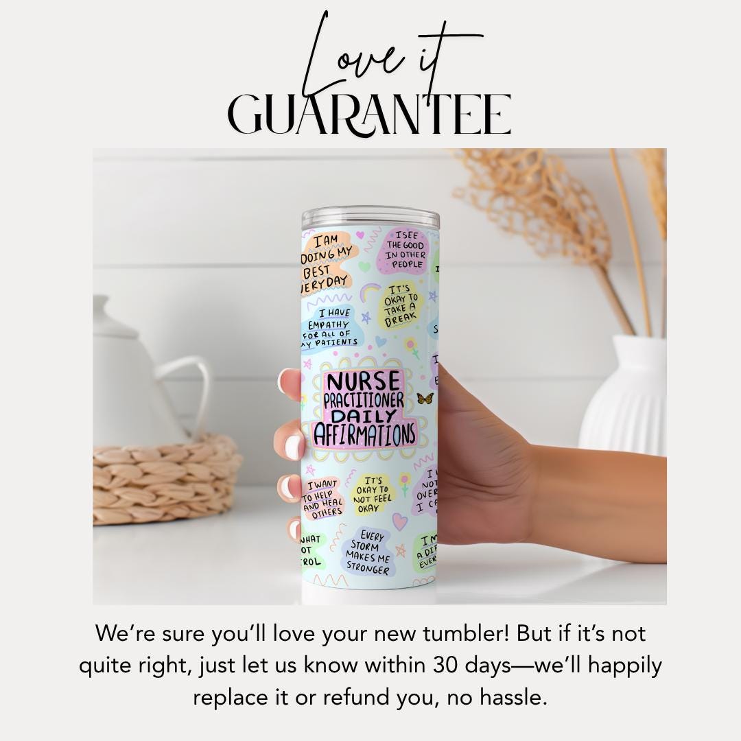 Nurse Practitioner Daily Affirmations 20oz Skinny Tumbler with Straw Cute Nurse Appreciation Gift for Nurse Week Tumbler Nurse Travel Cup