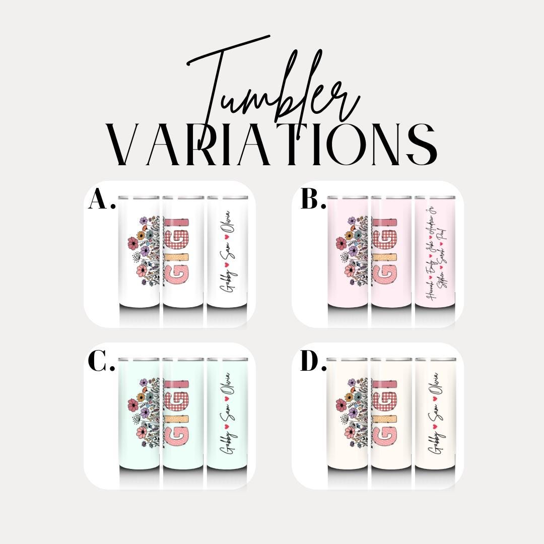 Personalized Gigi 20oz Skinny Tumbler with Straw Cute Gigi Gift Gigi Tumbler Gigi Travel Cup Gigi Coffee Mug Best Grandma Tumbler