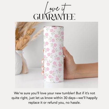 Blush Bloom 20oz Floral Skinny Tumbler Gift for Her Great for Work Gifting Commuting & Daily Use Travel Tumbler Everyday Tumbler Coffee Cup