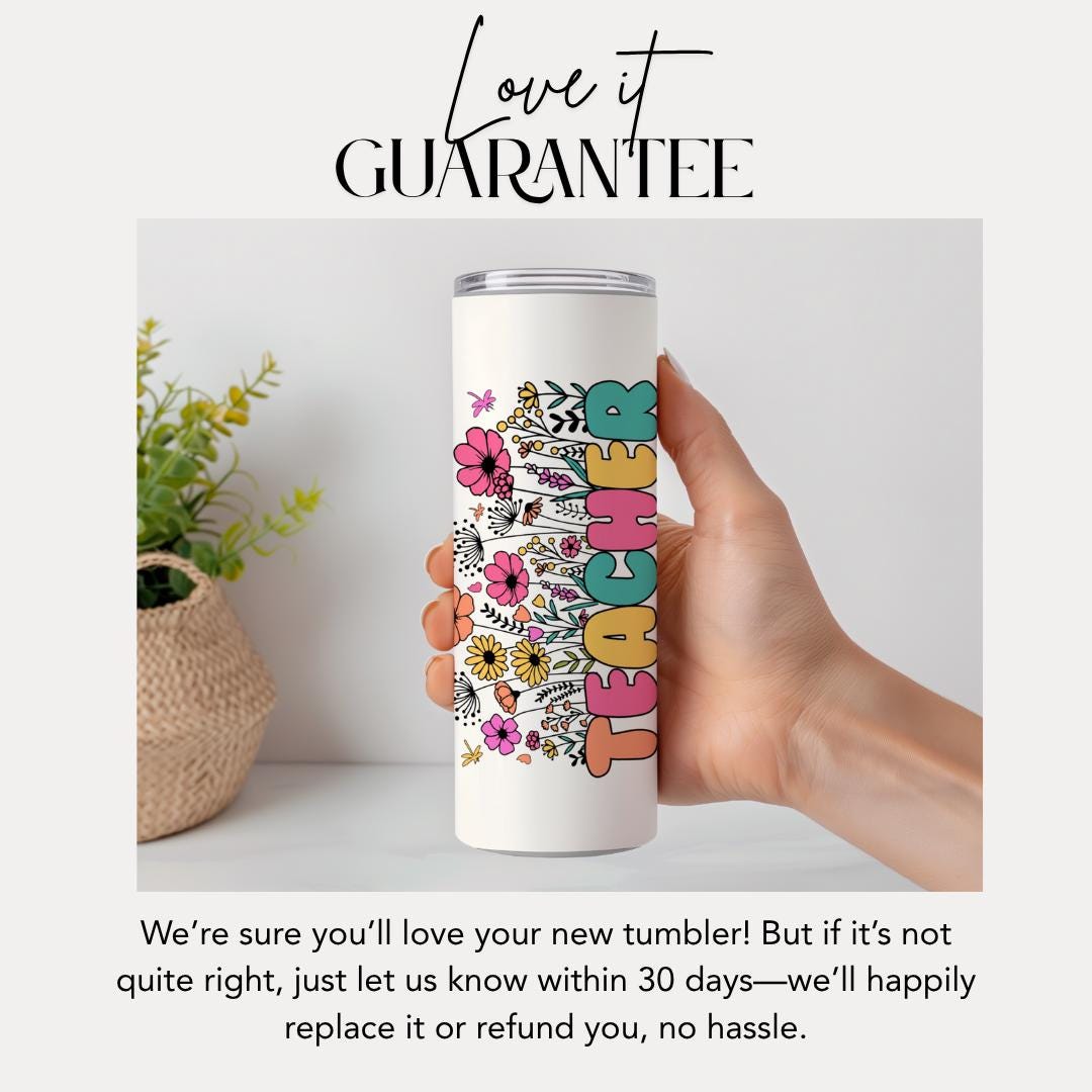 Personalized Teacher 20 oz Skinny Tumbler with Straw, Cute Teacher Gift for Appreciation Week, Teacher Appreciation Gifts, Best Teacher Gift