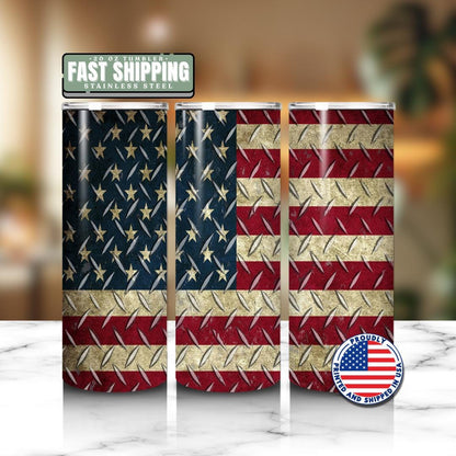 US Memorial Day Tribute Tumbler  20oz Skinny Tumbler American Flag American Travel Mug Memorial Day Tumbler Veteran Tribute Tumbler