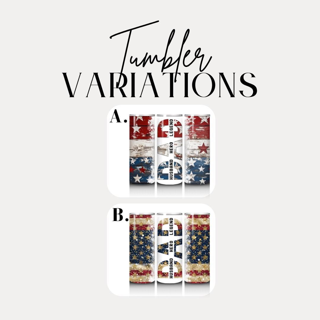 US DAD Tumbler 20oz Skinny Tumbler American Flag Dad Tumbler Patriotic Gift Travel Mug Hero Dad Tumbler American Pride Gift USA Flag Gift