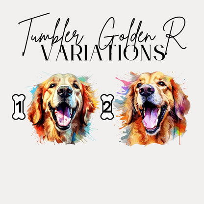 Golden Retriever Tumbler with Colorful Dog Design 40oz Tumbler with Handle & Straw Retriever Pet Travel Mug Gift for Mom Dad Retriever Lover