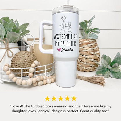 Personalized Dad Mug from Daughter Father's Day Gift from Kids 40oz Tumbler Handle with Straw Gift for Dad Stepdad Grandpa Dad Travel Mug